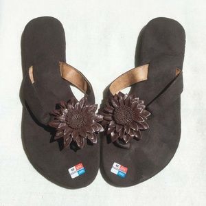 SUEDE FLIP FLOP SANDALS MADE IN BALI, BROWN COLOR
